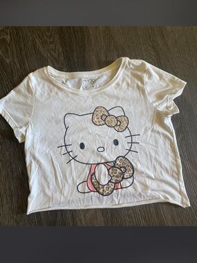 Leopard hello kitty t shirt